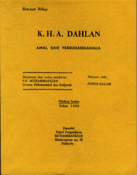 Image of Riwayat Hidup K.H.A Dahlan: Amal Dan Perdjoangannja