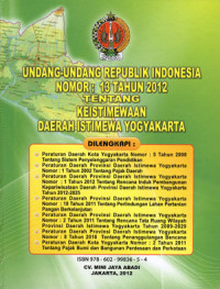 Image of Undang-undang republik Indonesia nomor:13 tahun 2012 tentang keistimewaan daerah istimewa Yogyakarta