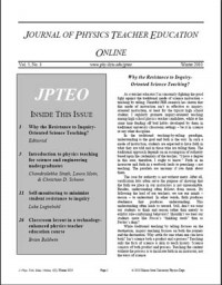 Image of Journal of Physics Teacher Education Online Volume 5, Number 3 Winter 2010