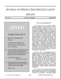 Image of Journal of Physics Teacher Education Online Volume 5, Number 2 Autumn 2009