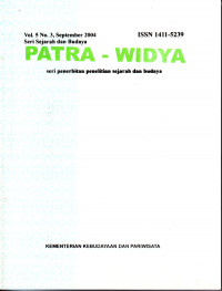 Image of Patra-Widya : Seri Penerbitan Penelitian Sejarah dan Budaya, Vol.5 No.3, September 2004