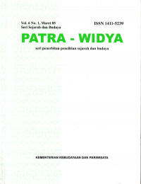 Image of Patra-Widya : Seri Penerbitan Penelitian Sejarah dan Budaya, Vol.6 No.1, Maret 2005