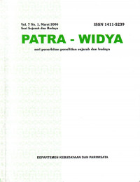 Image of Patra-Widya : Seri Penerbitan Penelitian Sejarah dan Budaya, Vol.7 No.1, Maret 2006