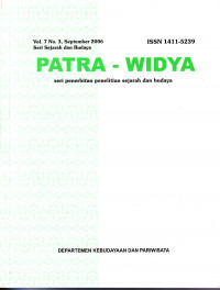 Image of Patra-Widya : Seri Penerbitan Penelitian Sejarah dan Budaya, Vol.7 No.3, September 2006