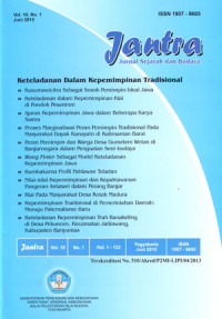 Image of Jantra: Jurnal Sejarah Dan Budaya Vol.10 No.1 Juni 2015