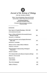Image of Journal of the History of Biology: Spring 1969: Volume 2, Number 2