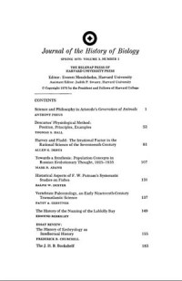 Image of Journal of the History of Biology: Spring 1970: Volume 3, Number 1