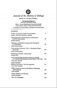 Image of Journal of the History of Biology: Spring 1971: Volume 4, Number 1