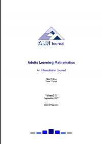 Image of Adults Learning Mathematics – an International Journal Volume 2 (2) September 2007